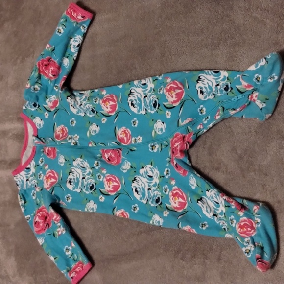 Floral baby footed sleepers set - Picture 5 of 7